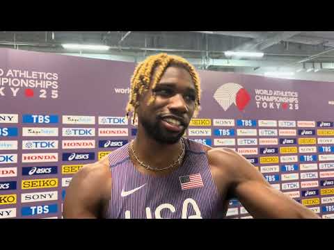Noah Lyles On Being a Mentor After 200m Heats at 2025 Tokyo World Championships