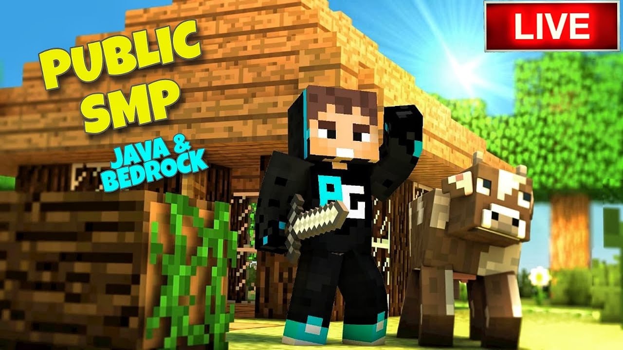 MINECRAFT 🔴LIVE |🎀PUBLIC SMP {24/7} JAVA+ PE 🎉LIVE ANYONE CAN JOIN ...