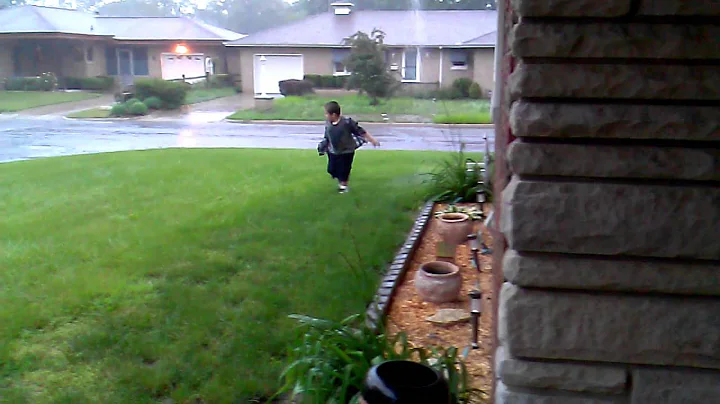Playing in the rain...