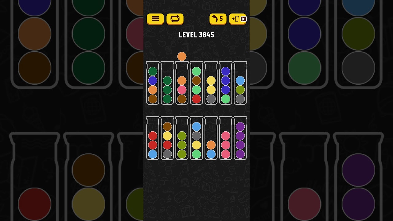 Ball Sort Puzzle Level 3645 = Cup Sort Puzzle Level 3645 = Water Sort Puzzle Level 3645 All the same