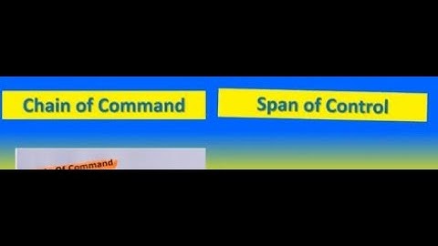 Chain of Command Vs.  Span of Control