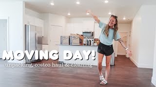 MOVING DAY! // unpacking + costco haul + cleaning