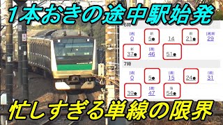 【始発4時台】中途半端な駅から13本も始発がある3連続始発駅で単線を限界まで活用する川越線がすごい