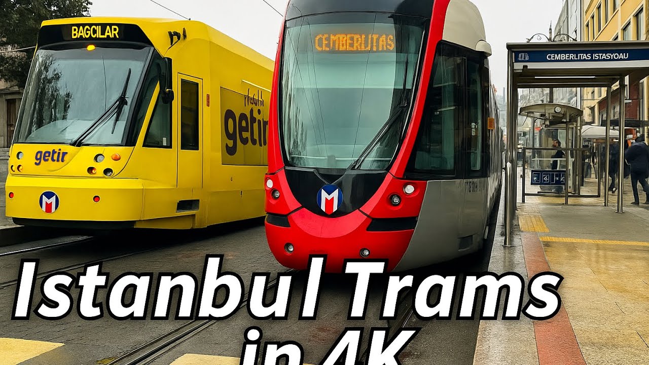 Istanbul Trams in 4K | Passing by Hagia Sophia and the Bosphorus