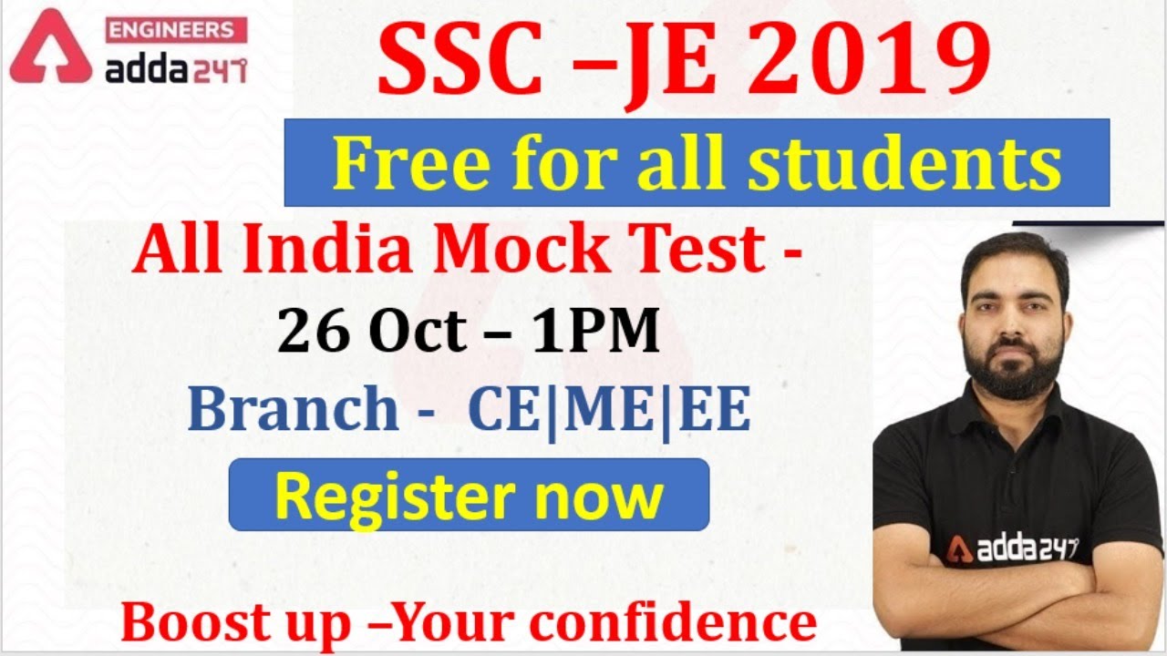 Free all India test for SSC JE 2019 | Register now |