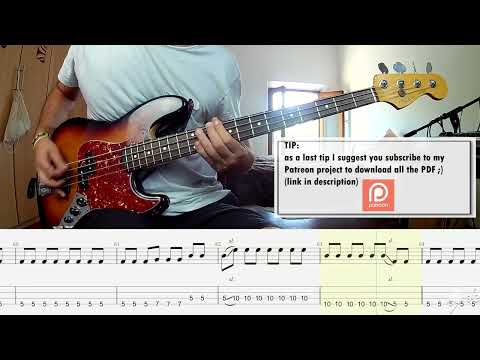 U2 - Beautiful Day Bass Cover Play Along Tab Score