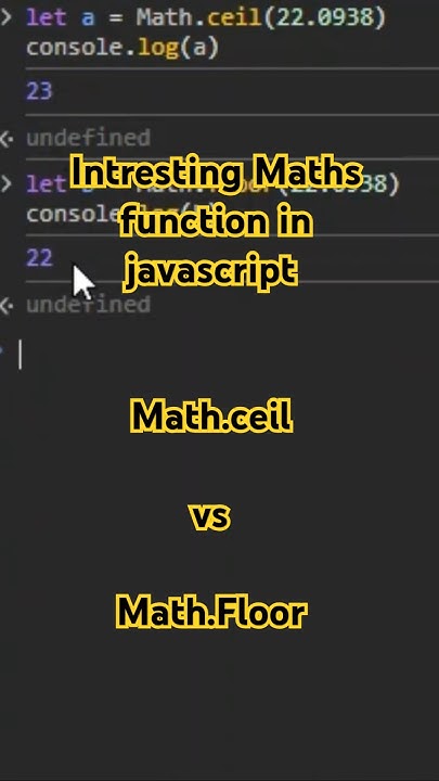 Intresting maths function in JavaScript ceil vs floor - YouTube