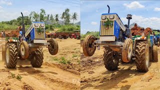 Swaraj 744 FE tractor stuck in heavy load with full loaded trolley | jcp | jcb | jcb video | jcb 3dx