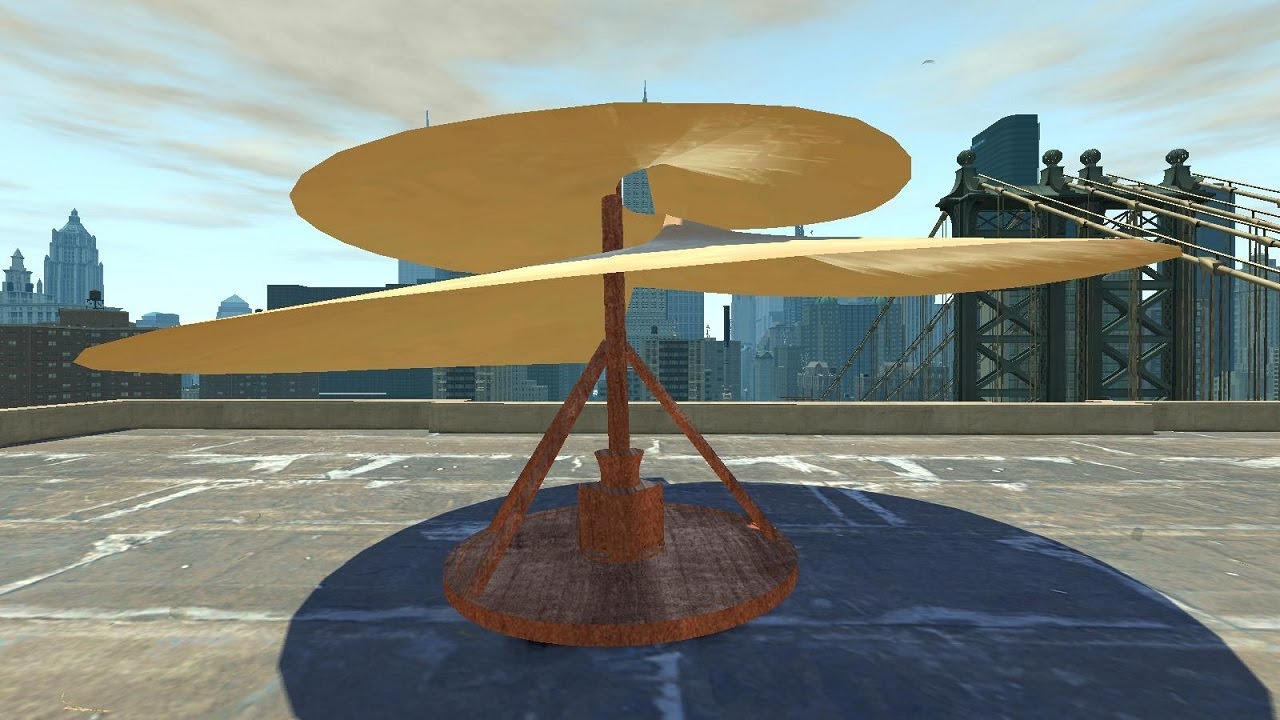 Grand Theft Auto IV - Leonardo da Vinci's helicopter "Aerial Screw" (MOD)  HD - YouTube