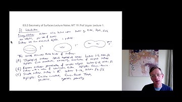 Geometry of Surfaces - Topological Surfaces Lecture 1 : Oxford Mathematics 3rd Year Student Lecture