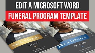 How to Edit Microsoft Word Funeral Program - Edit Text, Colors & Replace Image | Godserv Designs