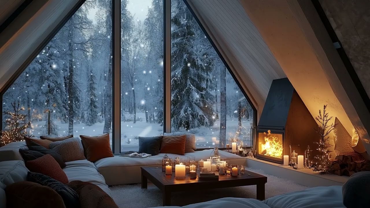 Gentle Piano with Fireplace Sounds | Relaxing Music for Stress Relief and Deep Sleep