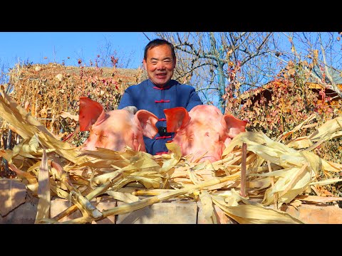 Braise 2 PIG HEADS in Crazy Spicy Broth For 2 Hours! Pro Cuisine Worth Waiting | Uncle Rural Gourmet