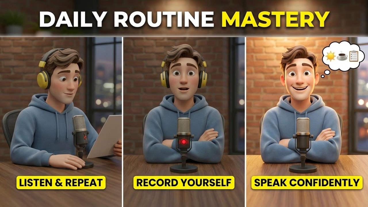 Daily Routine in English  Slow Listening & Shadowing Practice  Beginner to Intermediate A1–A2