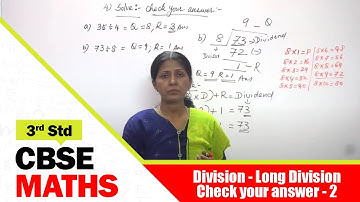 3rd Std CBSE Maths | 85 - Division - Long Division - Check your answer-2 | CBSE Maths
