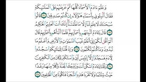 حفظ سورة البقرة من الآية 31 الى 35 مكررة
