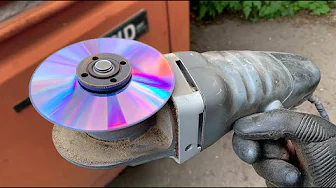 The 50-year-old Inventor is Shocked! Insert a CD into the Angle Grinder!