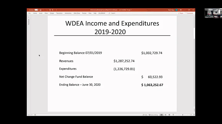 WDEA 2020   Janet Sanford   Treasurer's Report