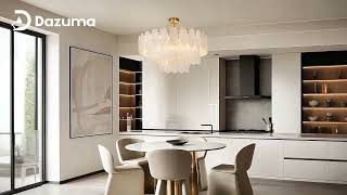 SKU HA140558 | Midcentury Modern Chandelier Full Copper Glass Ceiling Light