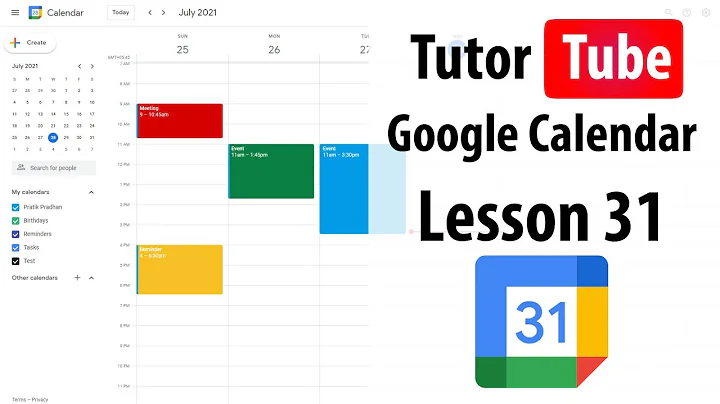 Google Calendar Tutorial - Lesson 31 - Time Zone Settings
