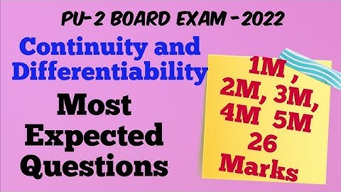 Most expected Questions |Continuity and Differentiability# PU-2 board exams #Imp Ques.