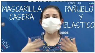 Como hacer una mascarilla cubrebocas con un panuelo y elastico facil simple barato protegete 2020