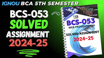BCS-053 Solved Assignment January 2025 || IGNOU BCA 5th Semester Solved Assignment 2025