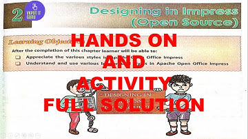 DAV CLASS 6 COMPUTER CHAPTER 2 | DESIGNING IN IMPRESS | HANDS ON | ACTIVITY | ASSESSMENT ACTIVITY
