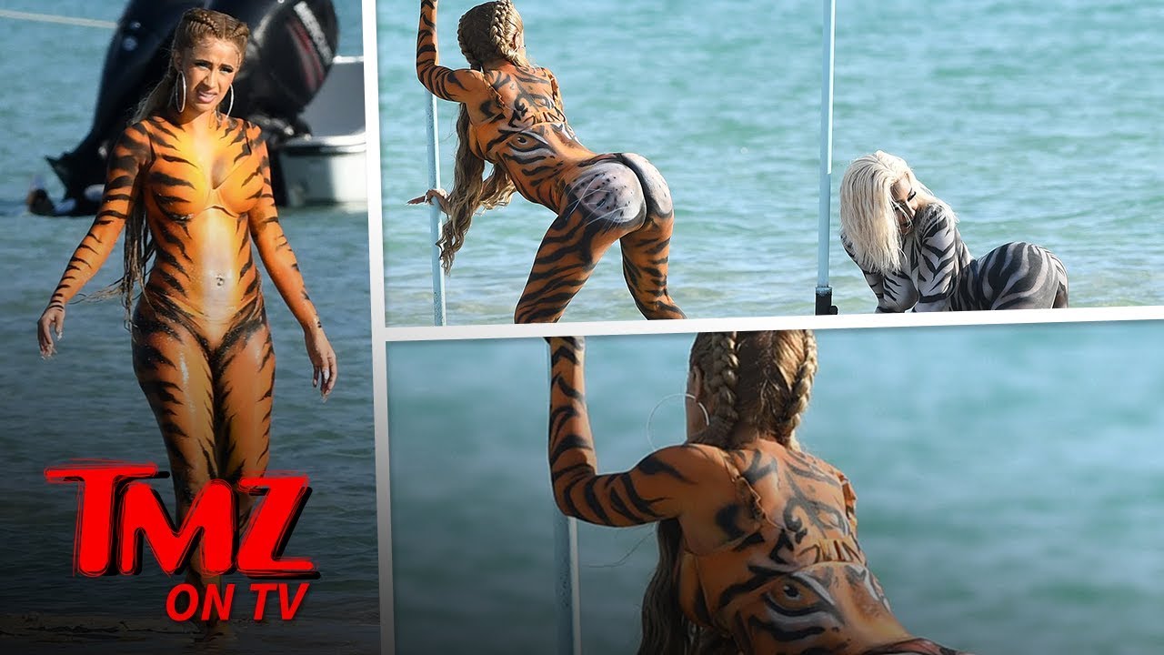 Cardi B Shoots A WILD Video In Full Body Paint TMZ TV YouTube