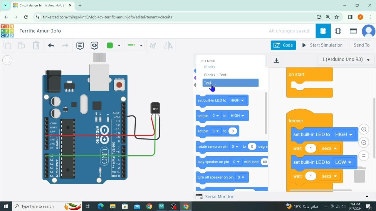 Temperature sensor LM35 with Arduino in Tinkercad | | Code | Arduino ...