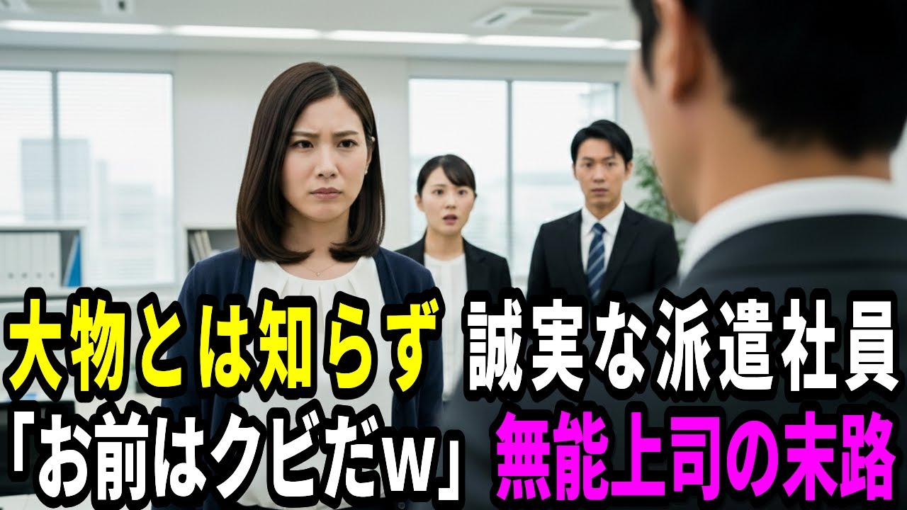 大物とは知らず  誠実な派遣社員をクビにした無能部長。数日後、会社が消滅した驚愕の理由とは！？