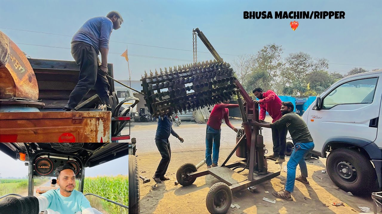 BHUSA MACHINE 🚜 ME KYA DIKKAT AA GAYI KI THRESHER ⚓️BAHAR NIKALNA PADA💔 #chvlogs #viral #chetanch 