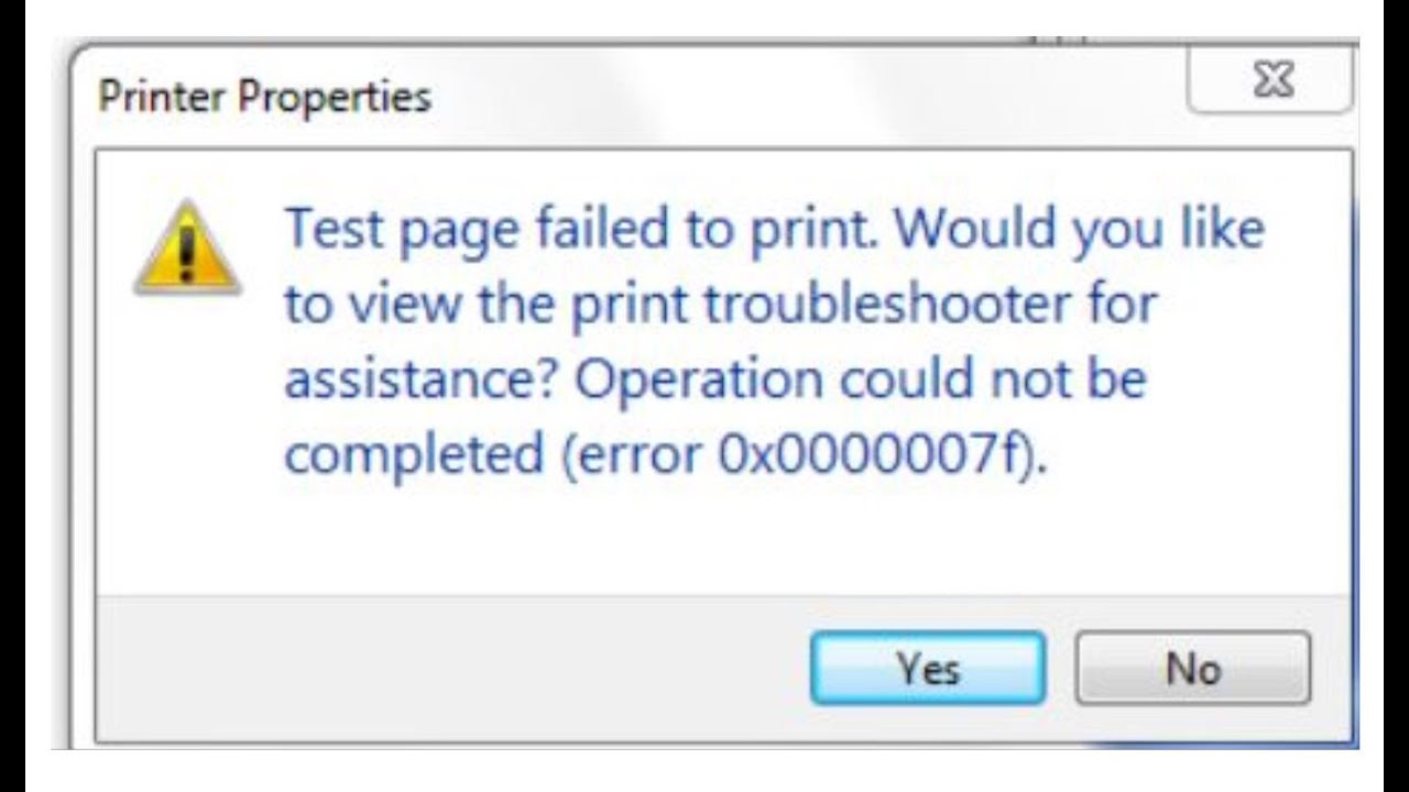 Koncentration Kan ignoreres diskriminerende Fix Printer Error 0x0000007f Operation Could Not Be Completed Specified  Procedure Not Found - YouTube