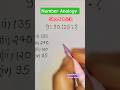 Number Analogy tricks series|| SSC|| RAILWAY #shorts #maths #viral #reasoning #ytshorts
