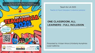 One Classroom, All Learners - Full Inclusion
