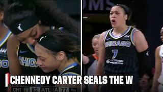 Chennedy Carter SEALS the win for the Sky with 2 back-to-back buckets & forces turnover 😤