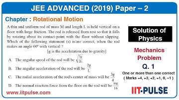 Solution of JEE Advanced 2019 Physics (Mechanics) P-2 Q.1