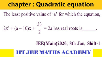 quadratic jee main 2020 8 january shift 1 by rs sir