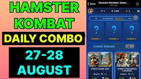 HAMSTER KOMBAT GAMEDEV DAILY COMBO | HAMSTER KOMBAT DAILY COMBO | 27-28 AUGUST HAMSTER DAILY COMBO