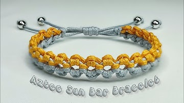 How to Make Aztec Sun Bar Bracelet Two Color | Macrame Bracelet Tutorials