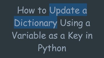 How to Update a Dictionary Using a Variable as a Key in Python