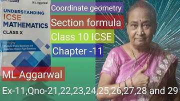 #Class-10#Section Formula#coordinate geometry#solution to Qun ICSE MLAGGARWALBOOK#Ex-11,Qno-21 to 29