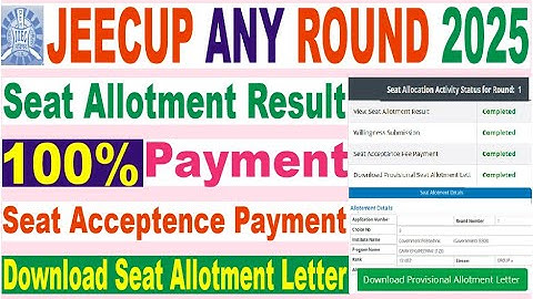 Polytechnic JEECUP any round Seat allotment result seat acceptence payment full process/polytechnic