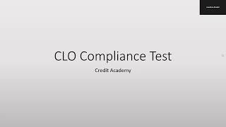 CLO Compliance Tests