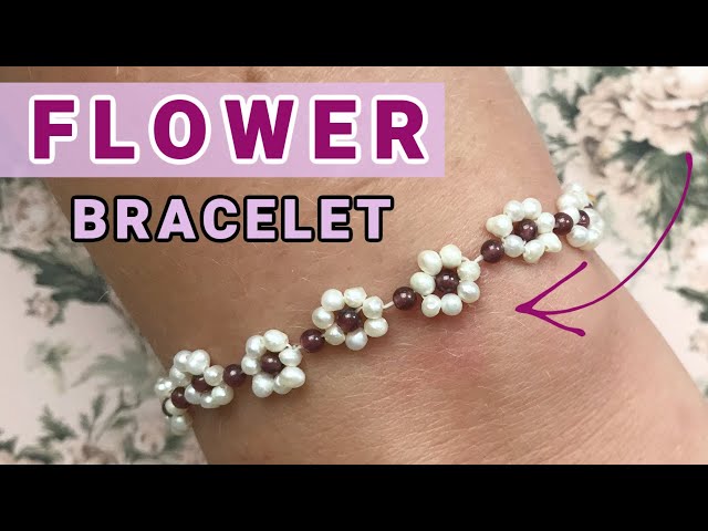 Seed Bead DAISY FLOWER Bracelet and Earrings Tutorial with Step by Step  Instructions Jewellery Set 