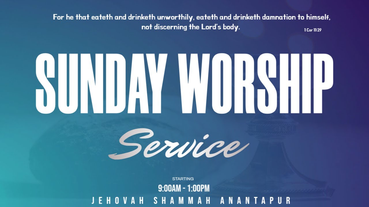SUNDAY WORSHIP SERVICE  || 01-03-2026 || JEHOVAH SHAMMAH HOUSE OF WORSHIP ANANTAPUR