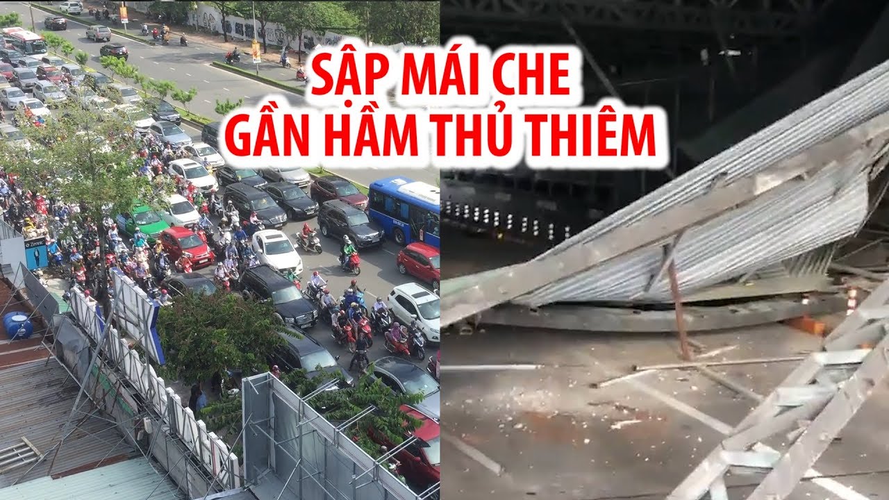 Cửa ngõ trung tâm TP.HCM hỗn loạn vì sập mái che gần... - youtube