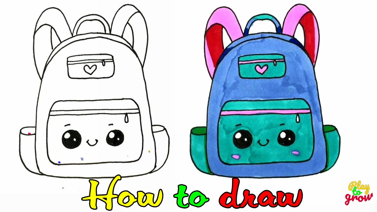 How to draw Backpacks / Vẽ Balo /Play to grow - YouTube