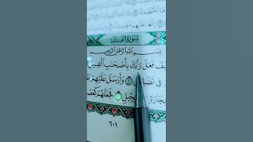 أَلَمْ تَرَ كَيْفَ فَعَلَ رَبُّكَ بِأَصْحَابِ الْفِيلِ (1) سورة الفيل
