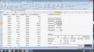 Multiple Linear Regression with Microsoft Excel